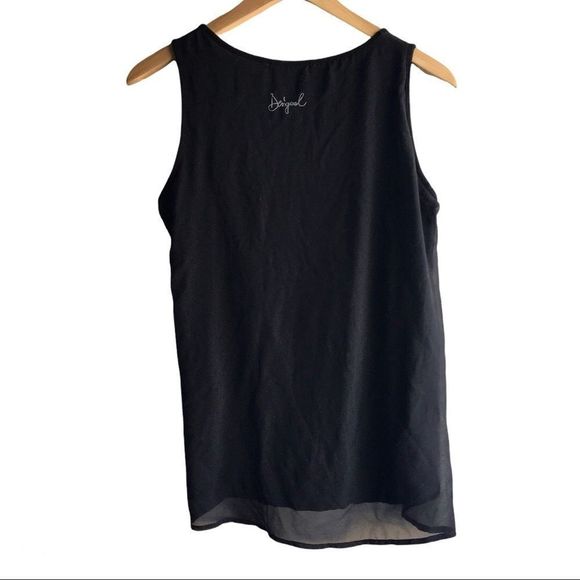 Desigual boho Sleeveless Blouse Lucile black colourful floral asymmetrical flowy - Picture 6 of 14